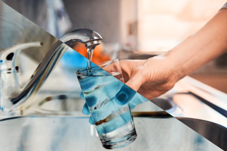 Filtered tap water in a glass