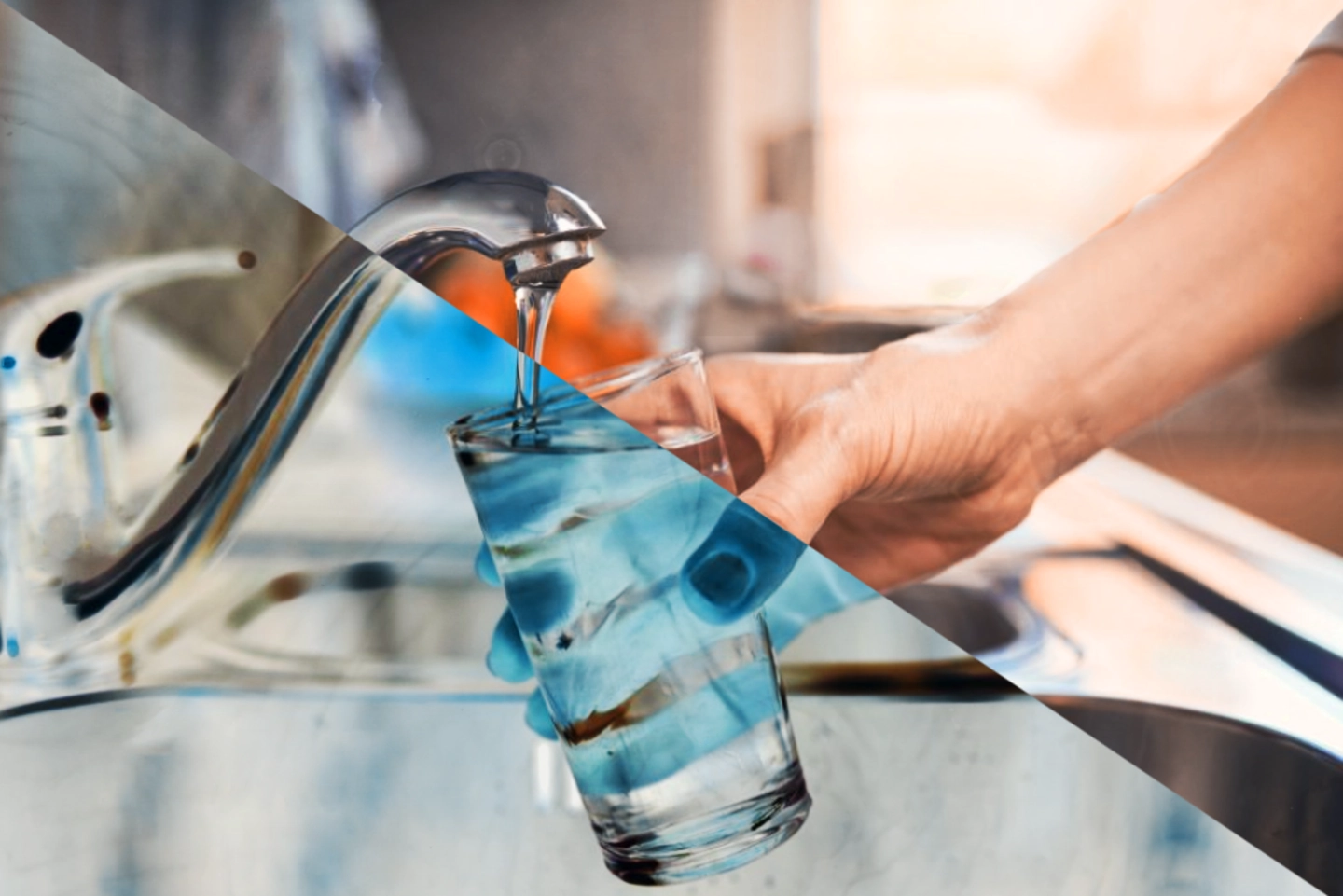 Filtered tap water in a glass